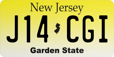 NJ license plate J14CGI