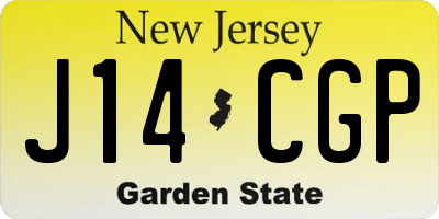 NJ license plate J14CGP