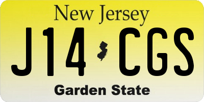NJ license plate J14CGS