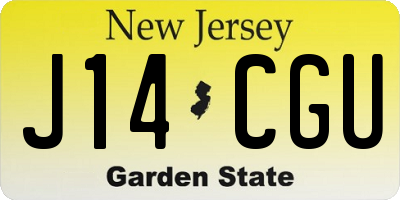 NJ license plate J14CGU