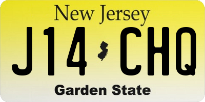 NJ license plate J14CHQ