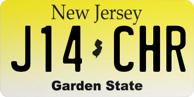 NJ license plate J14CHR