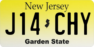 NJ license plate J14CHY