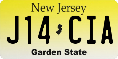 NJ license plate J14CIA
