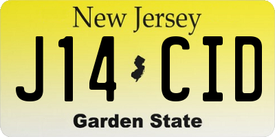 NJ license plate J14CID