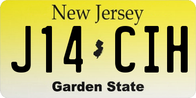 NJ license plate J14CIH