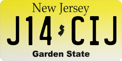 NJ license plate J14CIJ