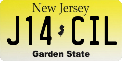 NJ license plate J14CIL
