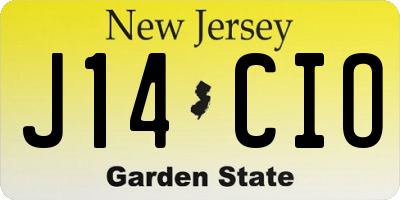 NJ license plate J14CIO