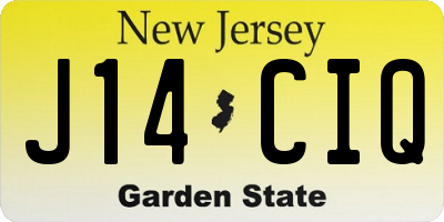 NJ license plate J14CIQ