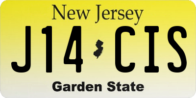 NJ license plate J14CIS