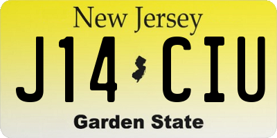 NJ license plate J14CIU