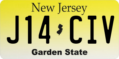 NJ license plate J14CIV