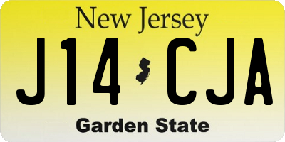 NJ license plate J14CJA