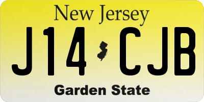NJ license plate J14CJB
