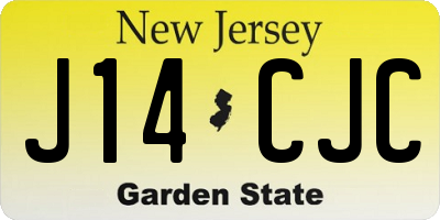 NJ license plate J14CJC