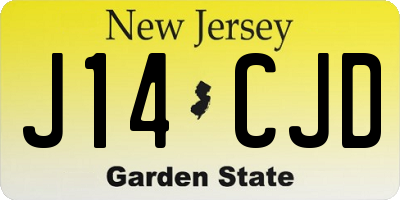NJ license plate J14CJD