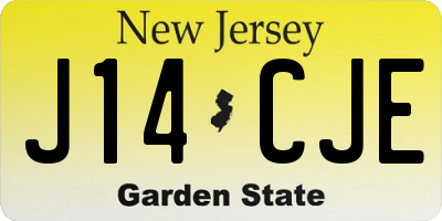 NJ license plate J14CJE
