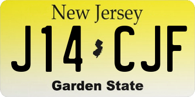 NJ license plate J14CJF