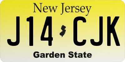 NJ license plate J14CJK
