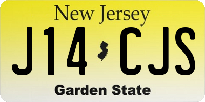 NJ license plate J14CJS