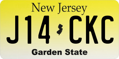 NJ license plate J14CKC