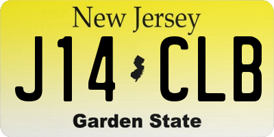 NJ license plate J14CLB