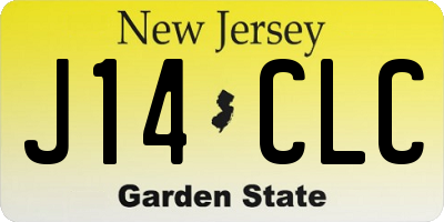 NJ license plate J14CLC