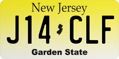 NJ license plate J14CLF