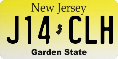 NJ license plate J14CLH