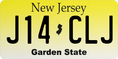 NJ license plate J14CLJ