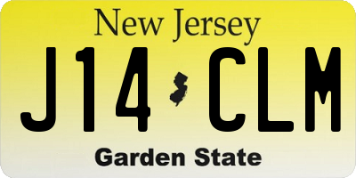 NJ license plate J14CLM