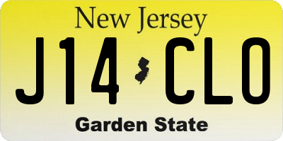 NJ license plate J14CLO