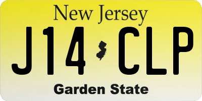 NJ license plate J14CLP