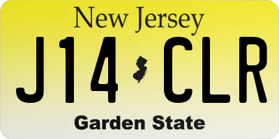 NJ license plate J14CLR
