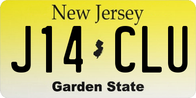 NJ license plate J14CLU