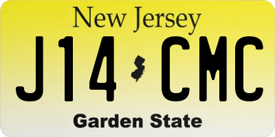 NJ license plate J14CMC