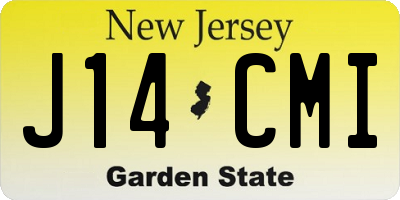 NJ license plate J14CMI