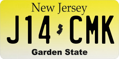NJ license plate J14CMK