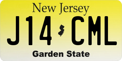 NJ license plate J14CML