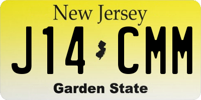 NJ license plate J14CMM