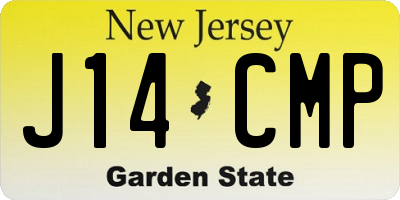 NJ license plate J14CMP