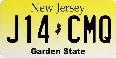 NJ license plate J14CMQ