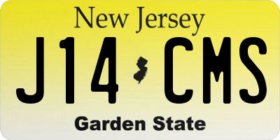 NJ license plate J14CMS