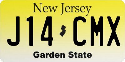 NJ license plate J14CMX