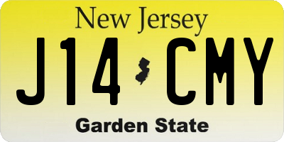 NJ license plate J14CMY