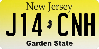 NJ license plate J14CNH