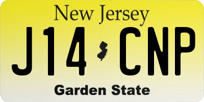 NJ license plate J14CNP