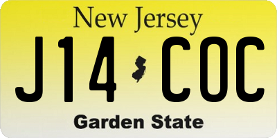 NJ license plate J14COC