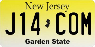 NJ license plate J14COM
